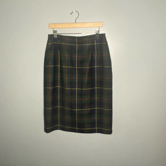 O'neil of Dublin Plaid Irish Wool Midi Skirt Size 14 - Picture 2 of 8